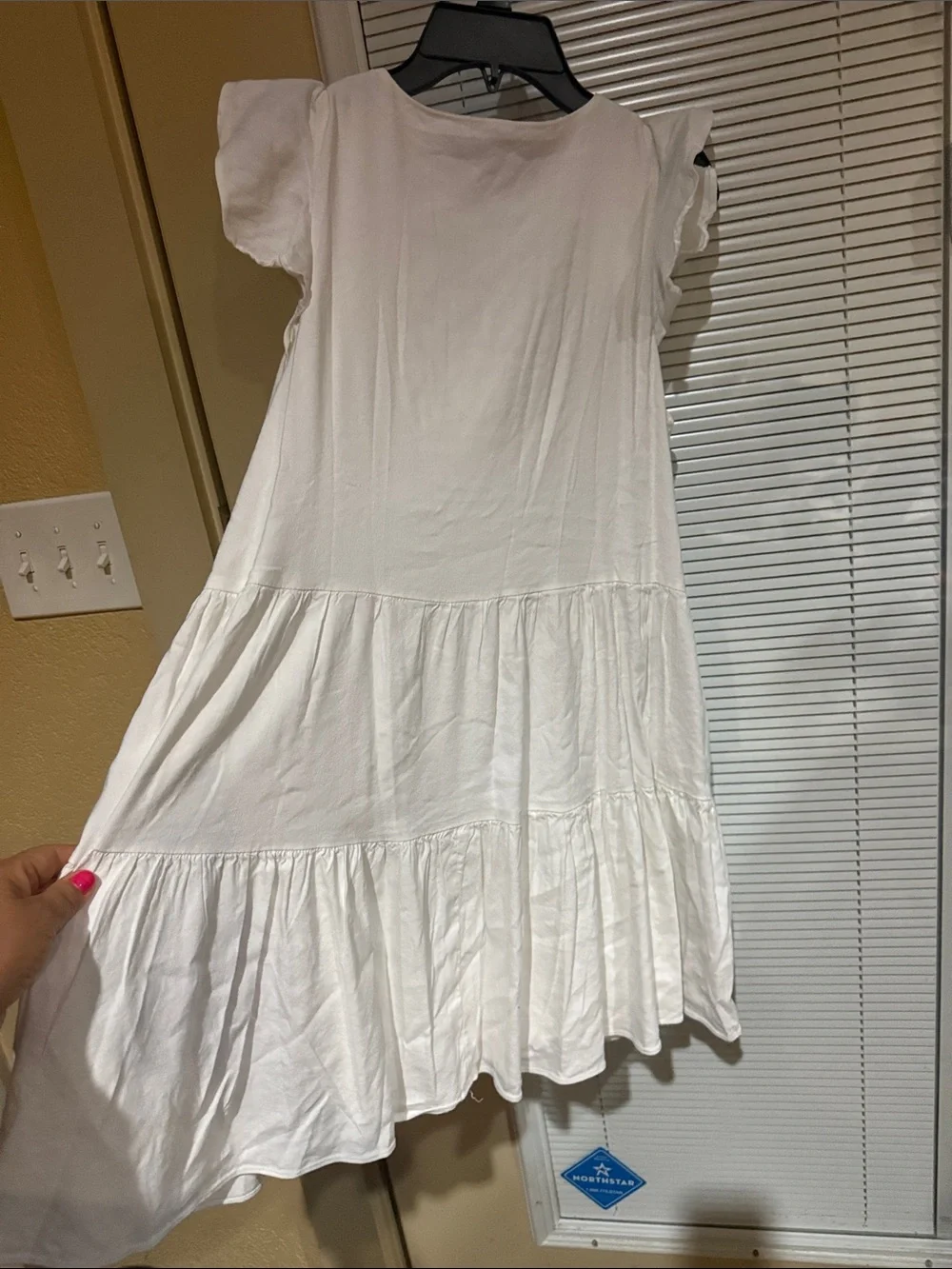 ANTONIO MELANI White Tiered V-Neck Girls' Dress